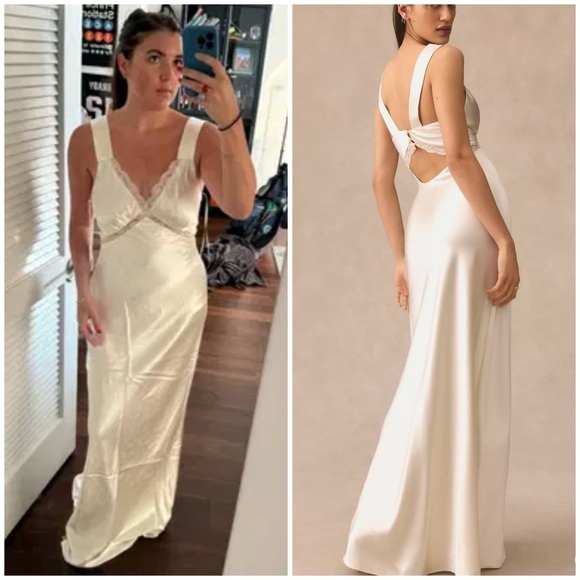 Reformation Chania Maxi Cream Silk Dress SZ S - Picture 2 of 10